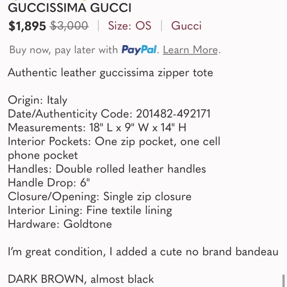 GUCCISSIMA LEATHER LARGE ZIPPER TOTE - Picture 13 of 13